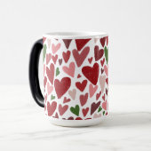 Cute hearts valentine's day Mug Magische Mok (Voorkant links)
