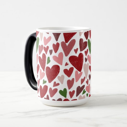 Cute hearts valentine's  day Mug Magische Mok (Voorkant links)