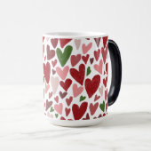 Cute hearts valentine's day Mug Magische Mok (Voorkant rechts)