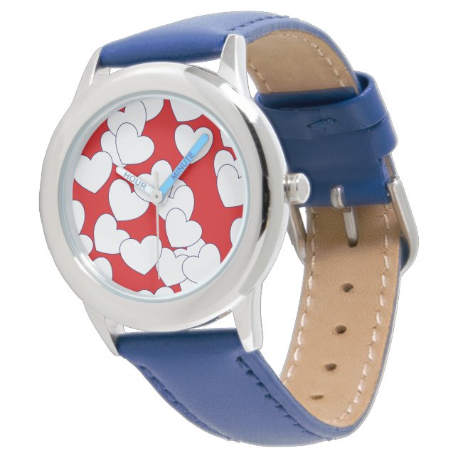 Cute Hearts Wrist Watch for Children Horloge (Gekanteld)