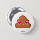 Cute Heartsy Eyes Poop Pinback Button (Voorkant /achterkant)