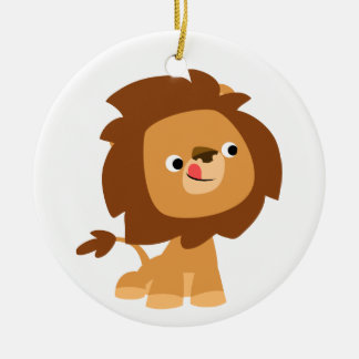 Cute hebzuchtige cartoonlyon ornament