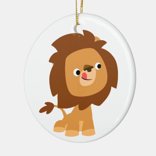 Cute hebzuchtige cartoonlyon ornament (Links)