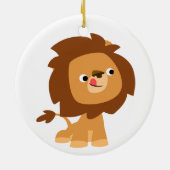 Cute hebzuchtige cartoonlyon ornament (Achterkant)