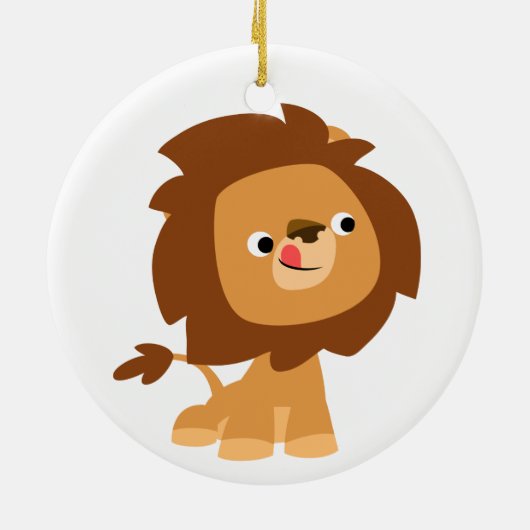 Cute hebzuchtige cartoonlyon ornament (Achterkant)