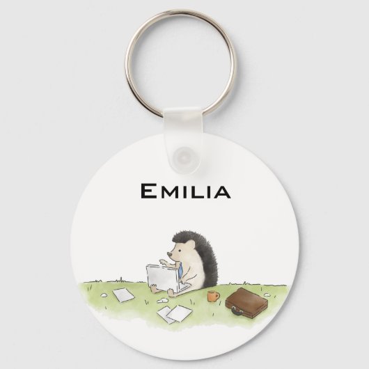 Cute Hedegel Animal met computerkleur Sleutelhanger (Voorkant)