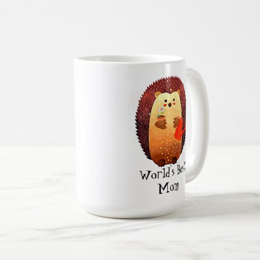 Cute Hedégel Animal World's Beste moeder Koffiemok (Voorkant rechts)