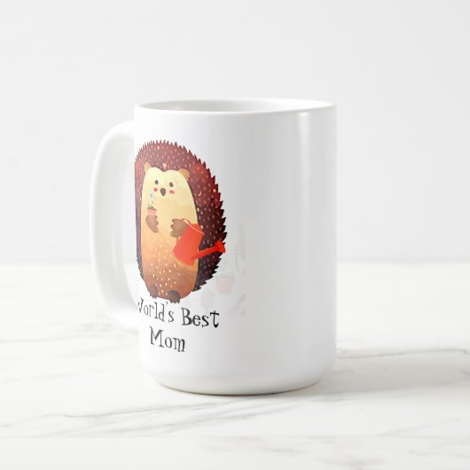 Cute Hedégel Animal World's Beste moeder Koffiemok (Voorkant links)
