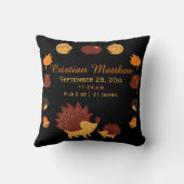 Cute Hedegel Birth Record New Baby Personalized Kussen (Achterkant)