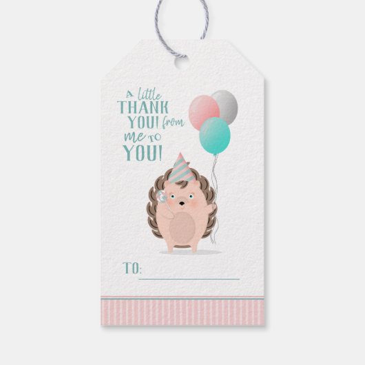 Cute Hedégel Birthday Cadeaulabel (Achterkant)