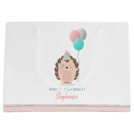 Cute Hedégel Birthday Large Cadeautasje