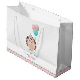 Cute Hedégel Birthday Large Cadeautasje