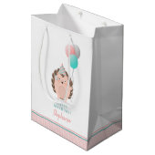 Cute Hedégel Birthday Medium Cadeauzakje (Voorkant Gekanteld)