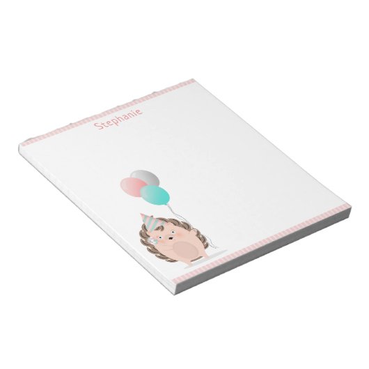 Cute Hedégel Birthday Notitieblok (Schuin)