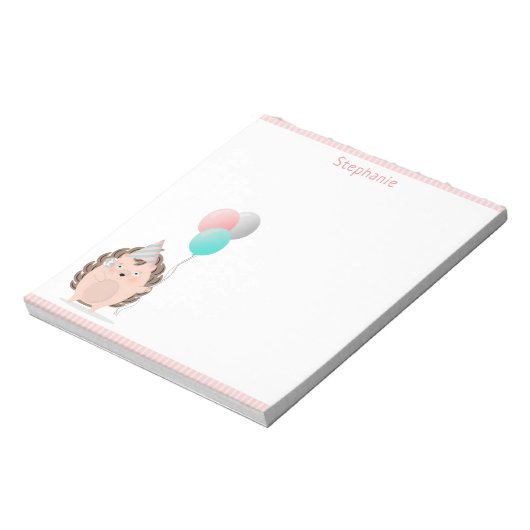 Cute Hedégel Birthday Notitieblok (Linkerzijde)