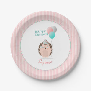 Cute Hedégel Birthday Papieren Bordje