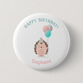 Cute Hedégel Birthday Ronde Button 5,7 Cm