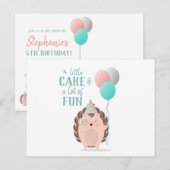 Cute Hedégel Birthday Uitnodiging Briefkaart (Voorkant / Achterkant)