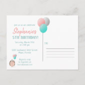 Cute Hedégel Birthday Uitnodiging Briefkaart (Achterkant)