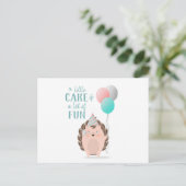 Cute Hedégel Birthday Uitnodiging Briefkaart (Staand voorkant)