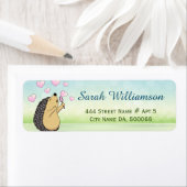 Cute Hedégel Cartoon Soap Bubble Hearts Label (Insitu)