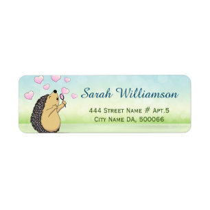 Cute Hedégel Cartoon Soap Bubble Hearts Label