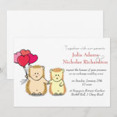 Cute Hedegel Cartoon Wedding Invitation Kaart (Voorkant / Achterkant)