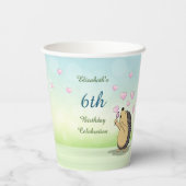 Cute Hedégel Cherry Blossom Papieren Bekers (Achterkant)