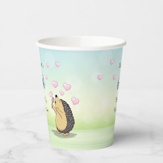 Cute Hedégel Cherry Blossom Papieren Bekers (Links)