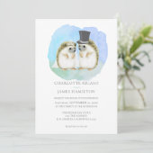 Cute Hedegel Couple Wedding Personalized Kaart (Staand voorkant)