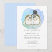 Cute Hedegel Couple Wedding Personalized Kaart (Voorkant / Achterkant)