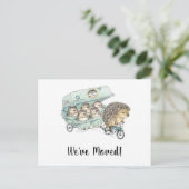 Cute Hedegel Familie We hebben ons verplaatst Briefkaart (Staand voorkant)