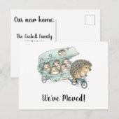 Cute Hedegel Familie We hebben ons verplaatst Briefkaart (Voorkant / Achterkant)