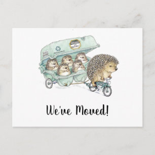 Cute Hedegel Familie We hebben ons verplaatst Briefkaart