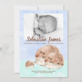 Cute Hedegel Family New Baby Photo Personalized Aankondiging (Voorkant)