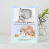 Cute Hedegel Family New Baby Photo Personalized Aankondiging (Staand voorkant)