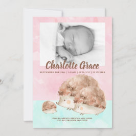 Cute Hedegel Family New Baby Photo Personalized Aankondiging
