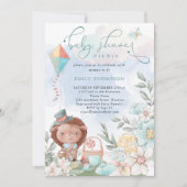 Cute Hedégel Florals Baby shower Picnic Boy Kaart (Voorkant)