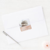 Cute Hedegel Foto Roos Gold Book School Vierkante Sticker (Envelop)