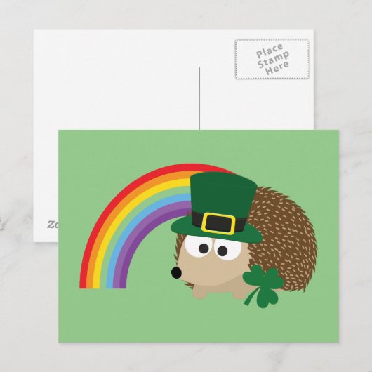 Cute Hedégel g Leprechaun Briefkaart (Voorkant / Achterkant)