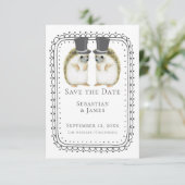 Cute hedégel Gay Couple Wedding Save the Date (Staand voorkant)
