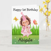 Cute Hedégel Girl's Birthday Kaart (Gele Bloem)