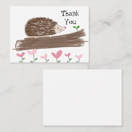 Cute Hedégel Hartelijk dank Notitiekaartje (Voorkant / Achterkant)