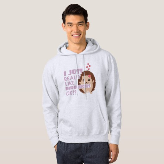 Cute Hedégel ik hou echt van egel. Hoodie (Voorkant volledig)