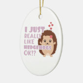Cute Hedégel ik hou echt van egel. Keramisch Ornament (Links)