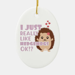 Cute Hedégel ik hou echt van egel. Keramisch Ornament