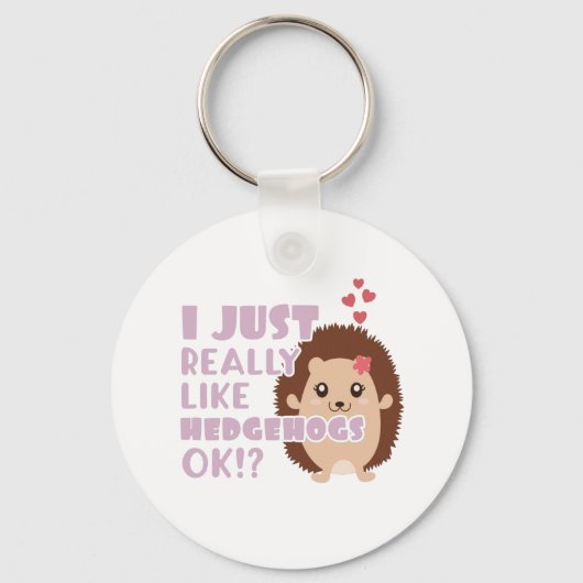 Cute Hedégel ik hou echt van egel. Sleutelhanger (Voorkant)