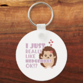 Cute Hedégel ik hou echt van egel. Sleutelhanger (Voorkant)