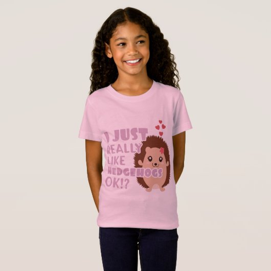 Cute Hedégel ik hou echt van egel. T-shirt (Voorkant volledig)