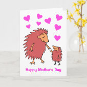 Cute Hedegel Kaart moeder en kind Moederdag (Gele Bloem)